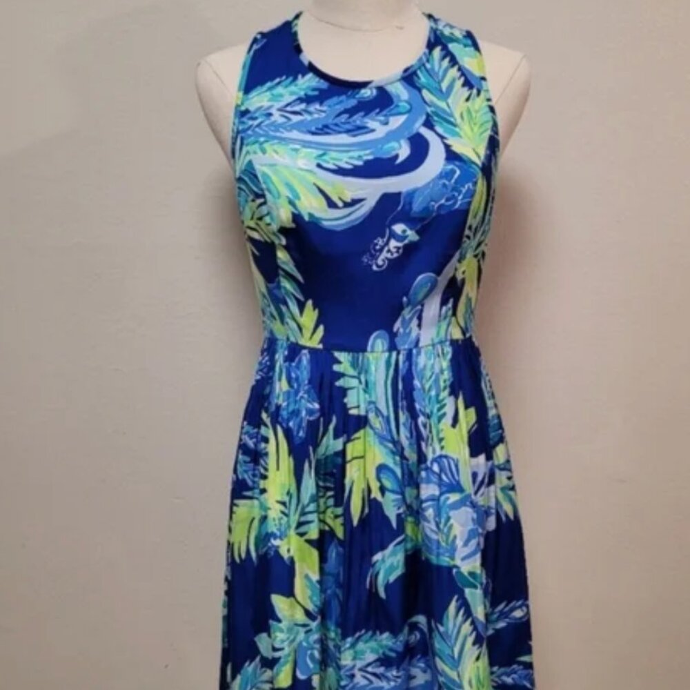 Lilly Pulitzer Kassia Fit & Flare Dress Twilight Blue Nest to Nothing Size 0